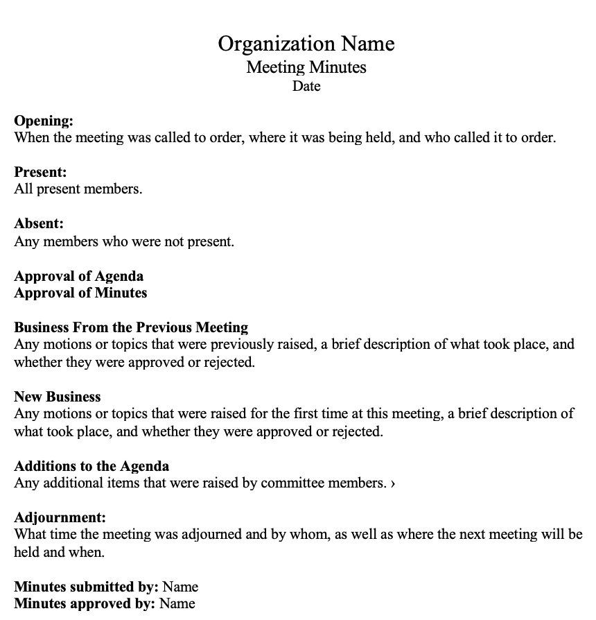 How To Write Effective Meeting Minutes (with Templates and Samples)